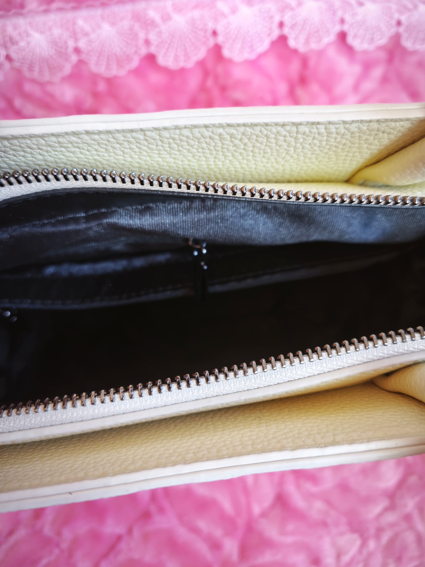 Cream Monogram Buckle Tote Bag