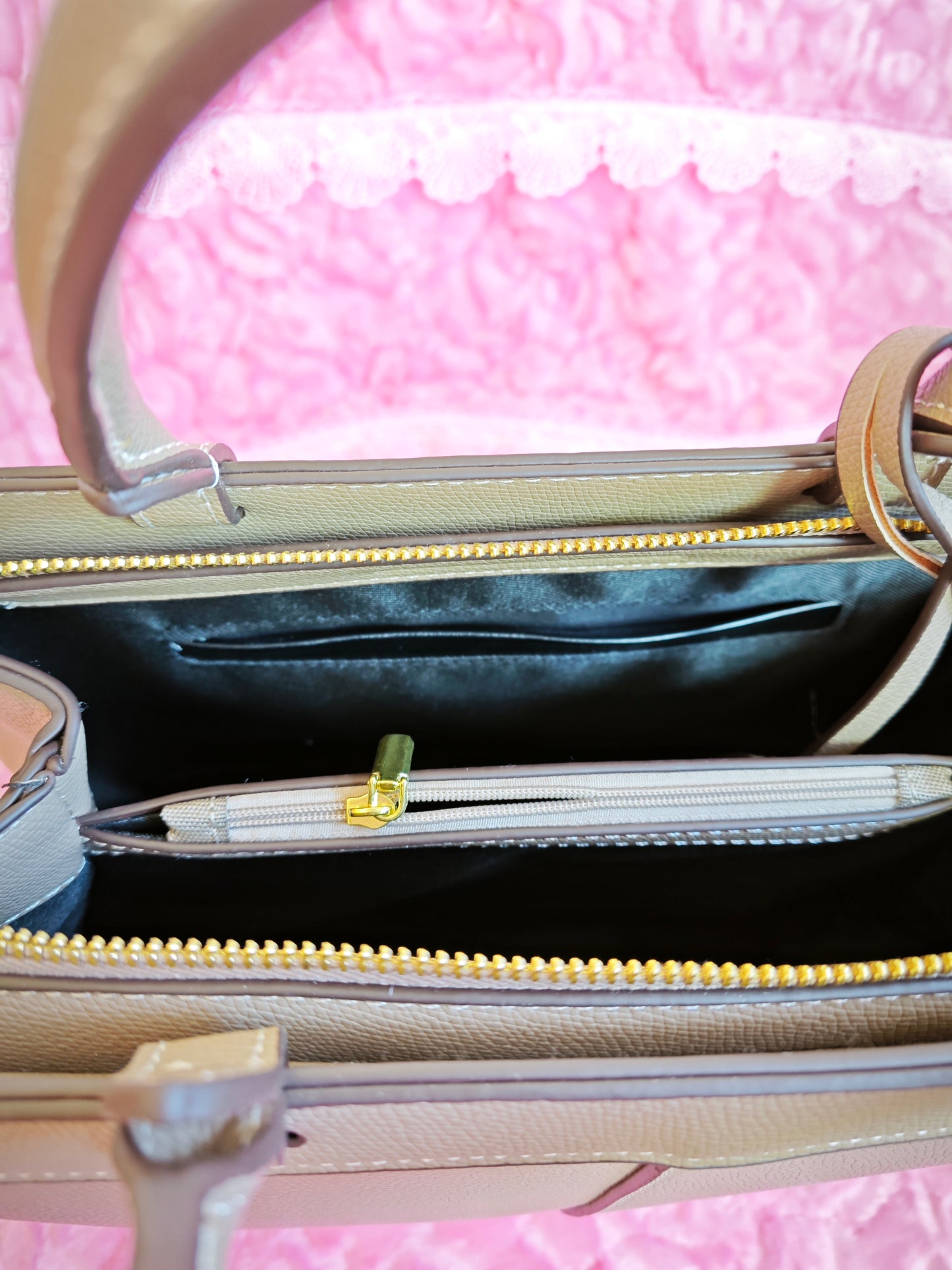 Light Brown Minimalist Textured Tote Bag