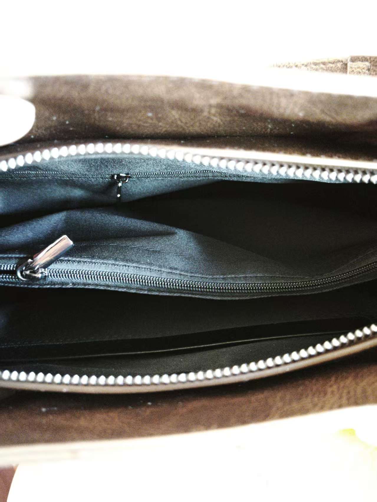 Dark Brown Crocodile-Print Chain Tote Bag