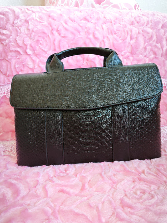 Black Woven Texture Tote Bag