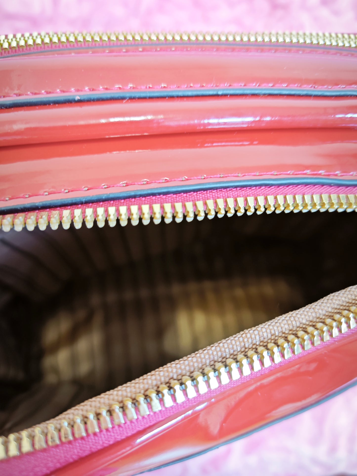 Burgundy Patent Crocodile-Print Mini Handbag