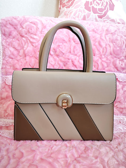 Light Brown Color-Block 2-Piece Handbag