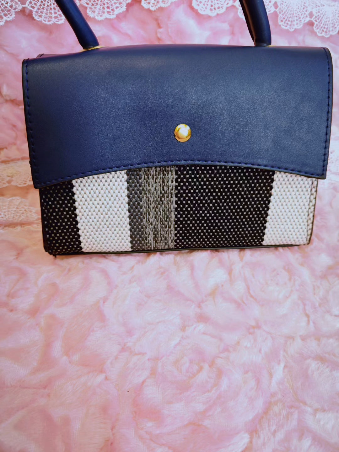 Navy & Stripe 2-Piece Handbag