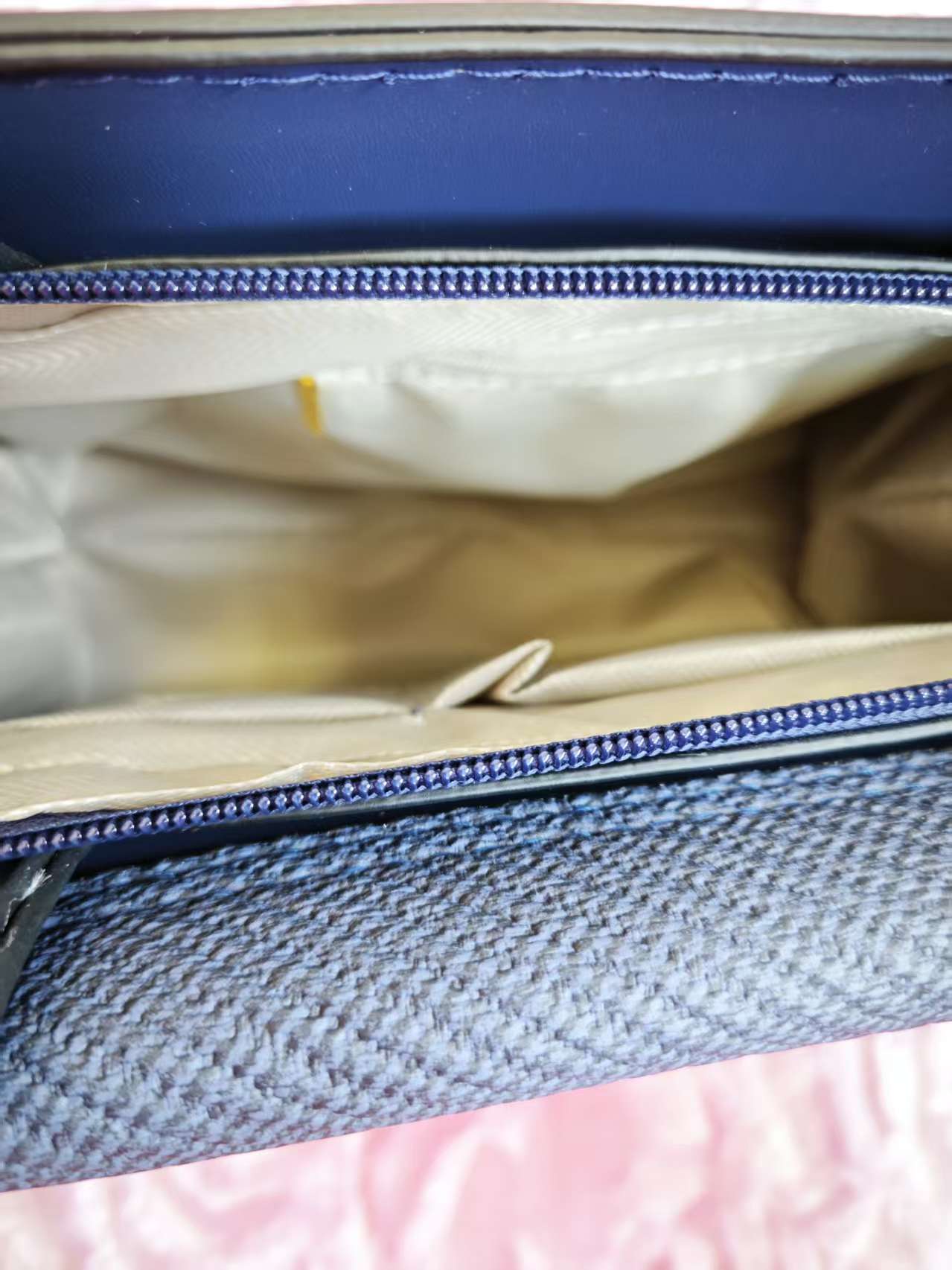 Navy Textured 2-Piece Handbag