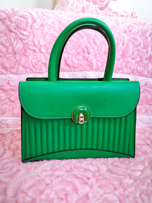 Emerald Green Pleated 2-Piece Handbag