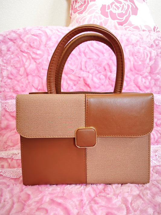 Tan Textured 2-Piece Handbag