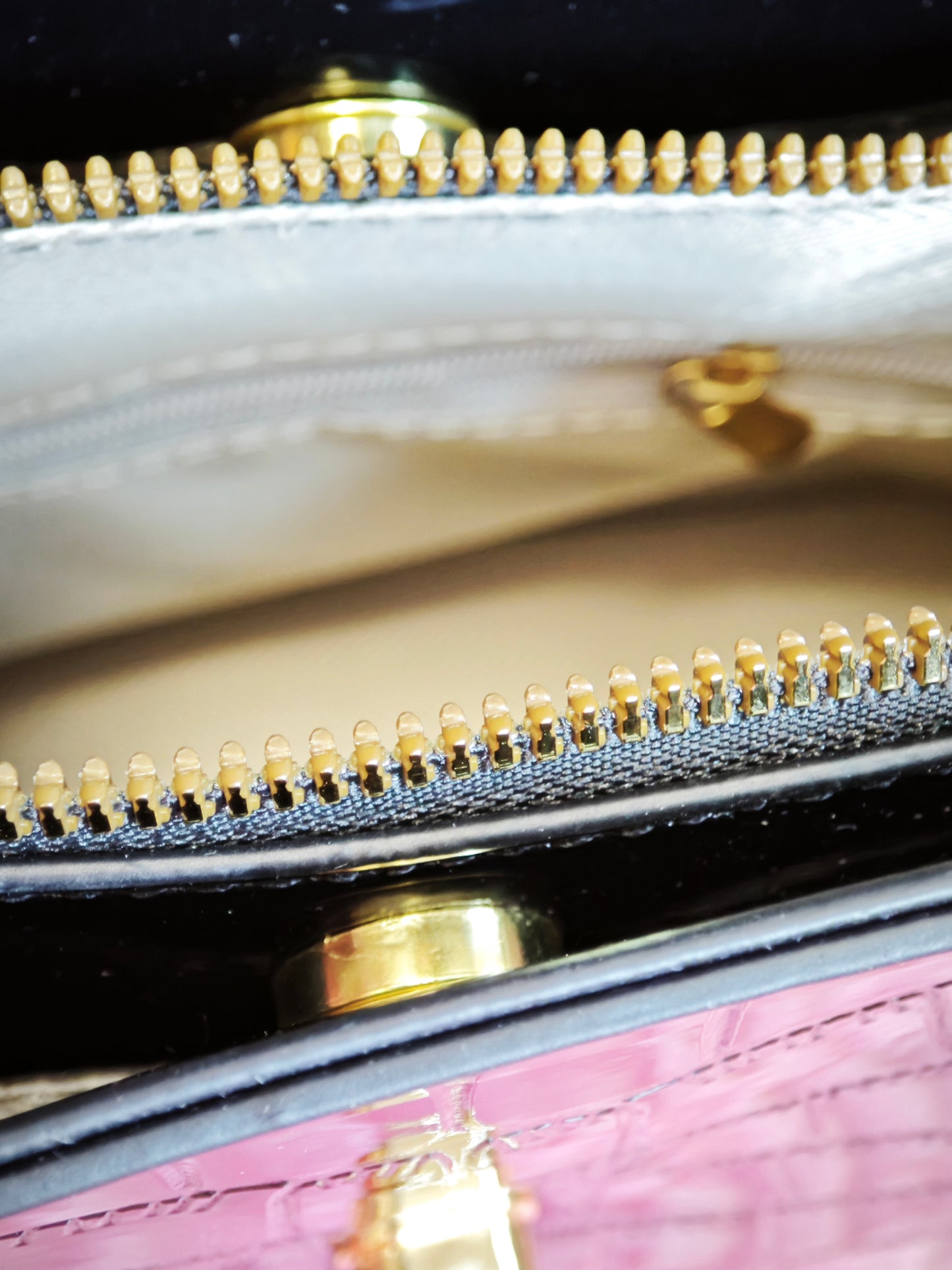 Black Patent Crocodile Handbag