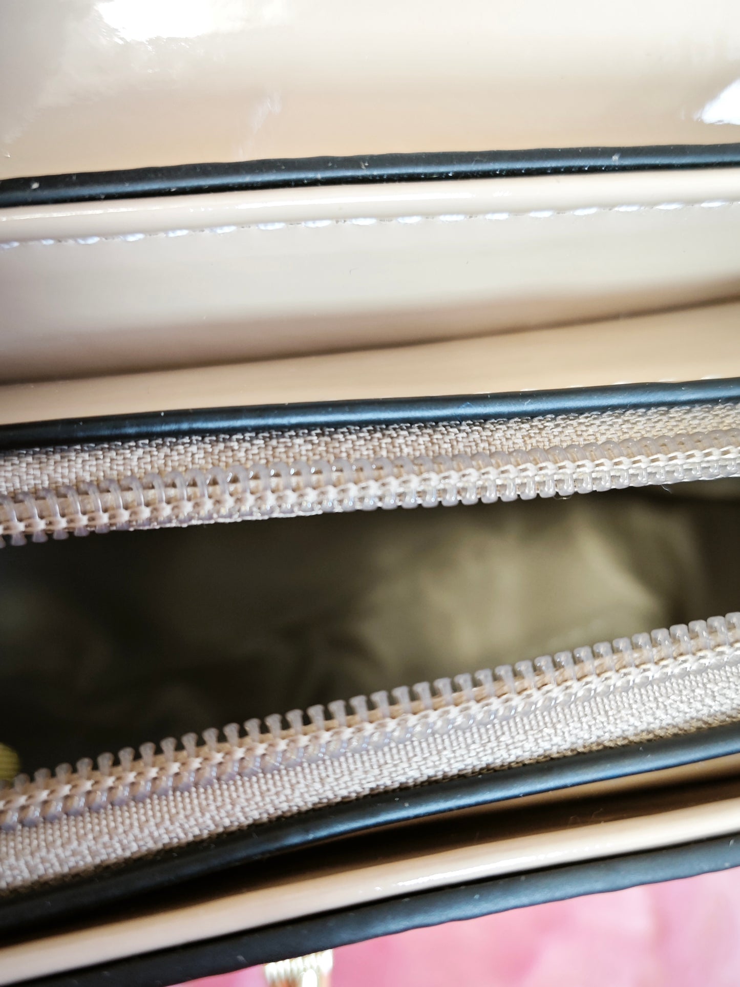 Light Apricot & Brown Crocodile-Print Handbag