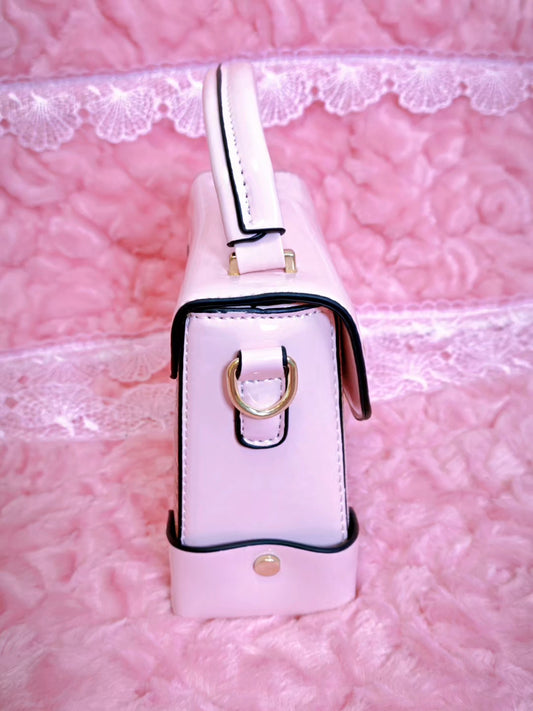 Light Pink & Apricot Crocodile-Print Handbag