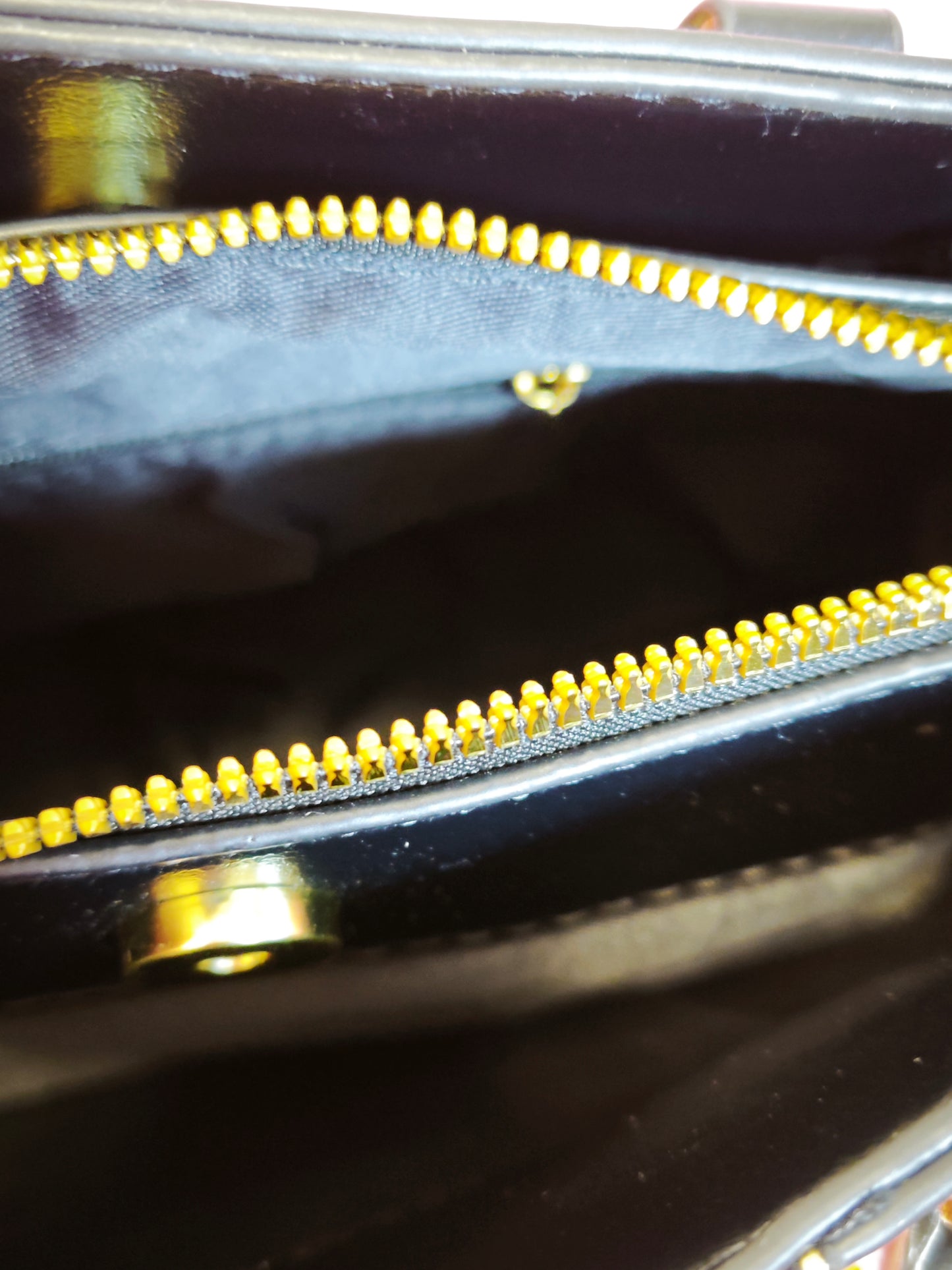 Black & Gold-White Crocodile-Print 3-Piece Handbag