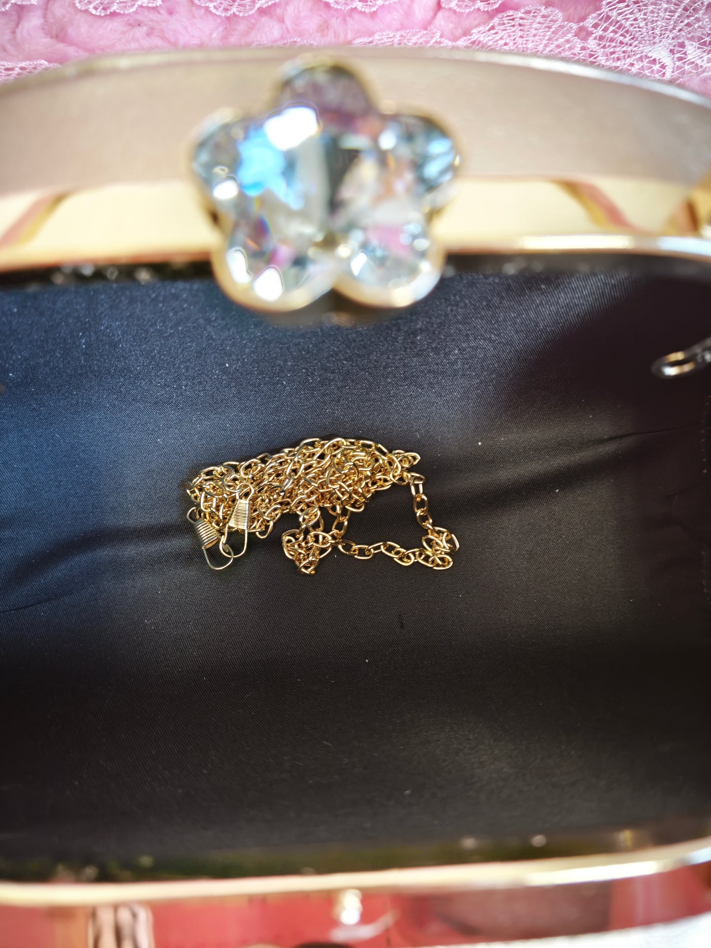 Gold-Base Multi-Colored Crystal Peacock-Pattern Evening Handbag