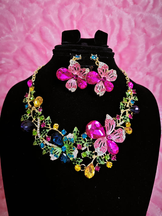 Opulent Chromatic Butterfly Regal Jewelry Set