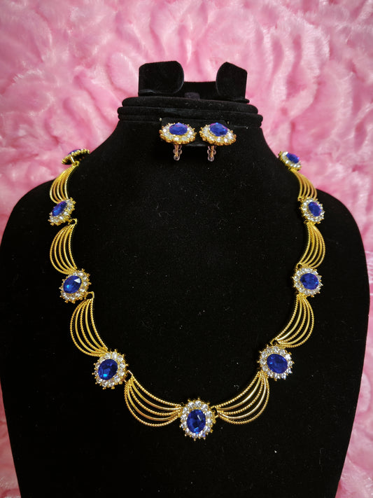 Imperial Sapphire Filigree Vine Jewelry Set
