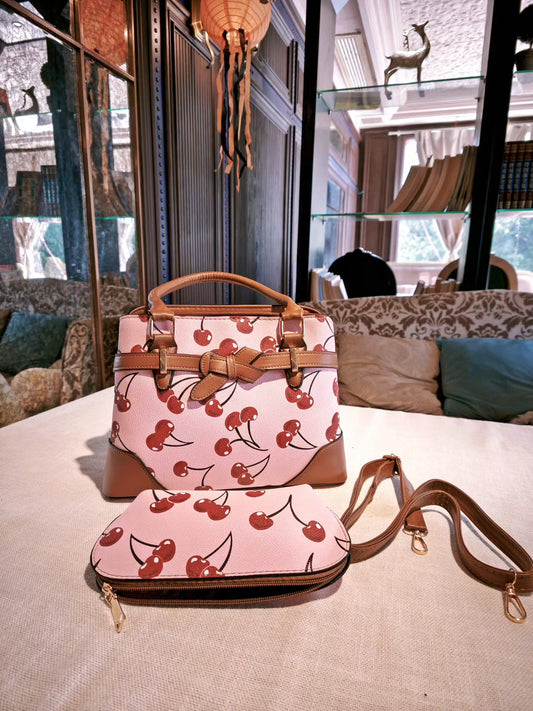 cherry print handbag