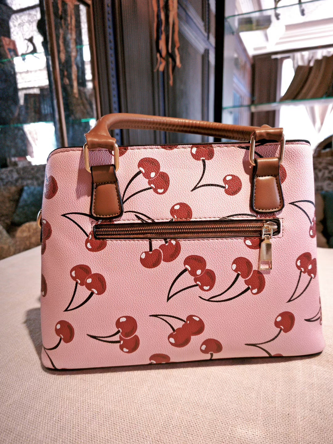 cherry print handbag