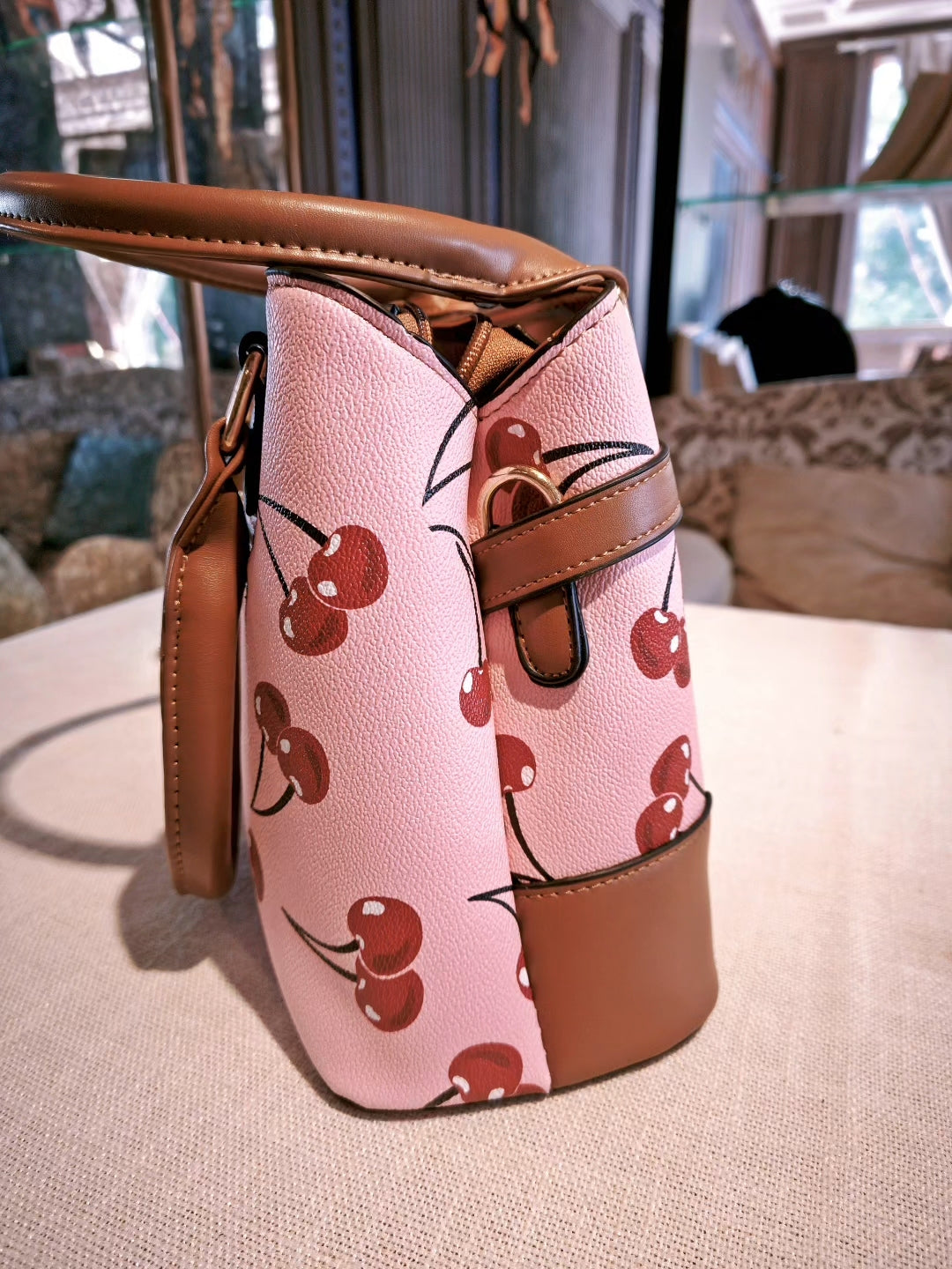 cherry print handbag
