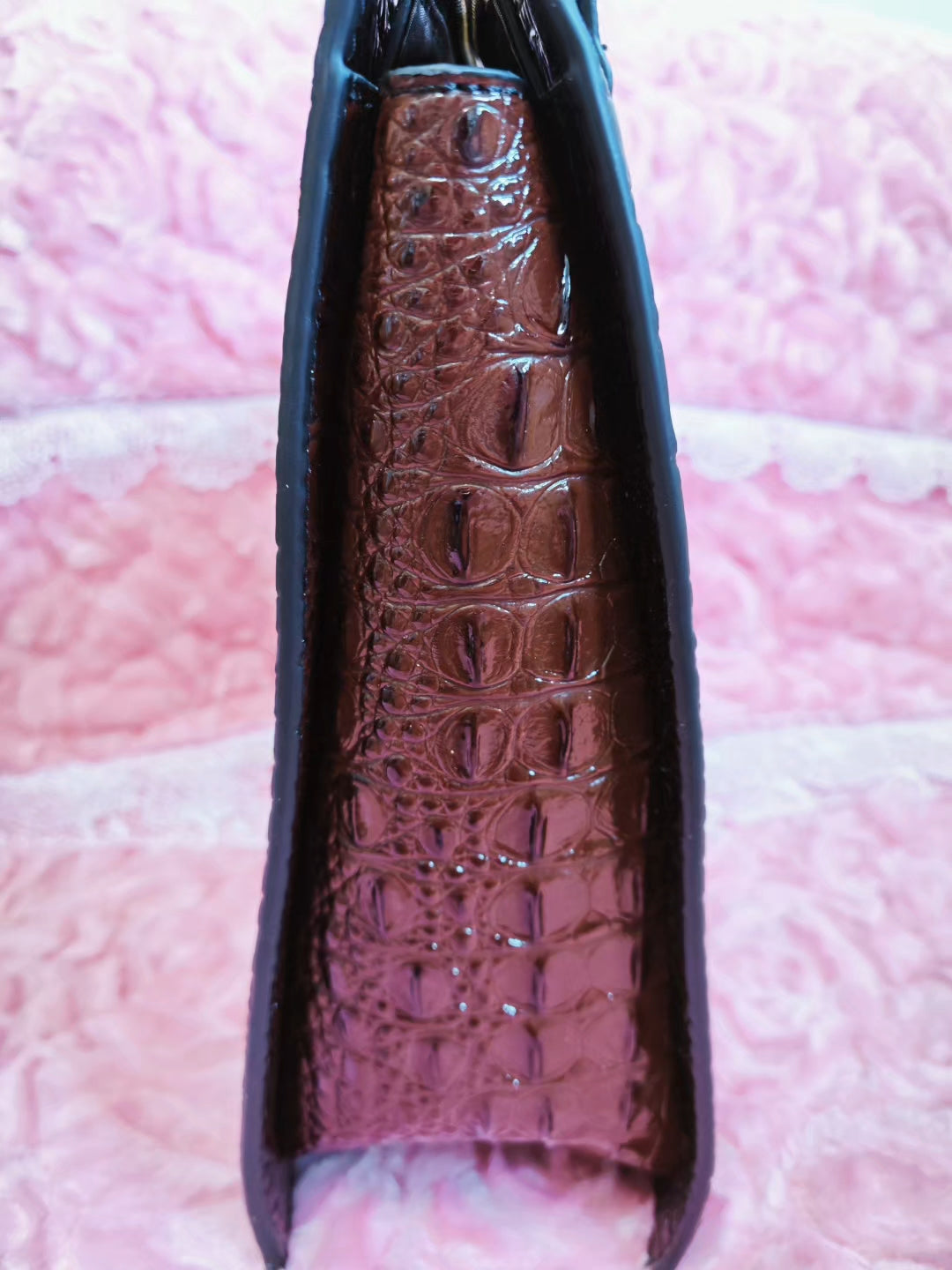 Dark Brown Croc-Embossed Luxury Convertible Bag