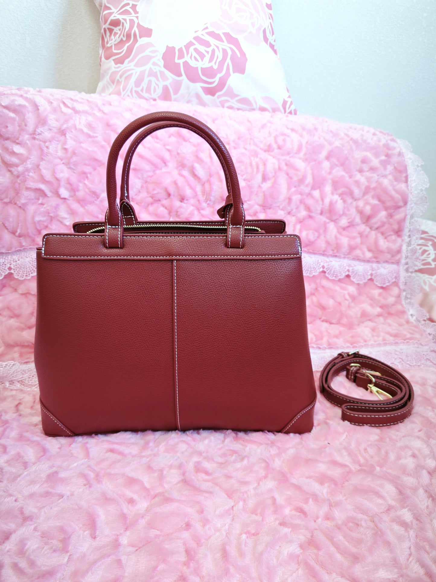Rich Burgundy Elegant Tote Bag