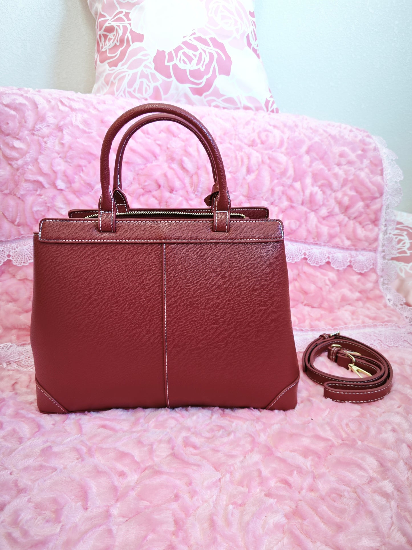 Rich Burgundy Elegant Tote Bag