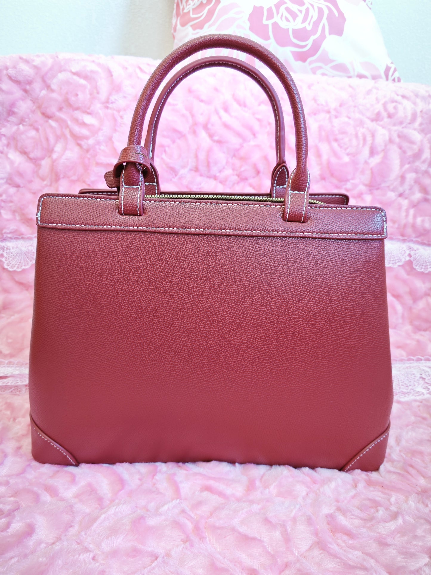 Rich Burgundy Elegant Tote Bag
