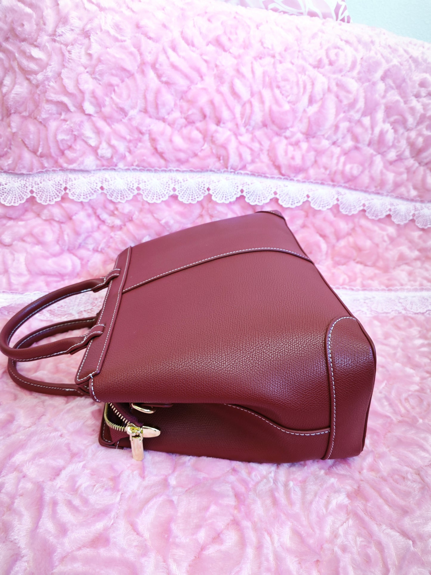 Rich Burgundy Elegant Tote Bag
