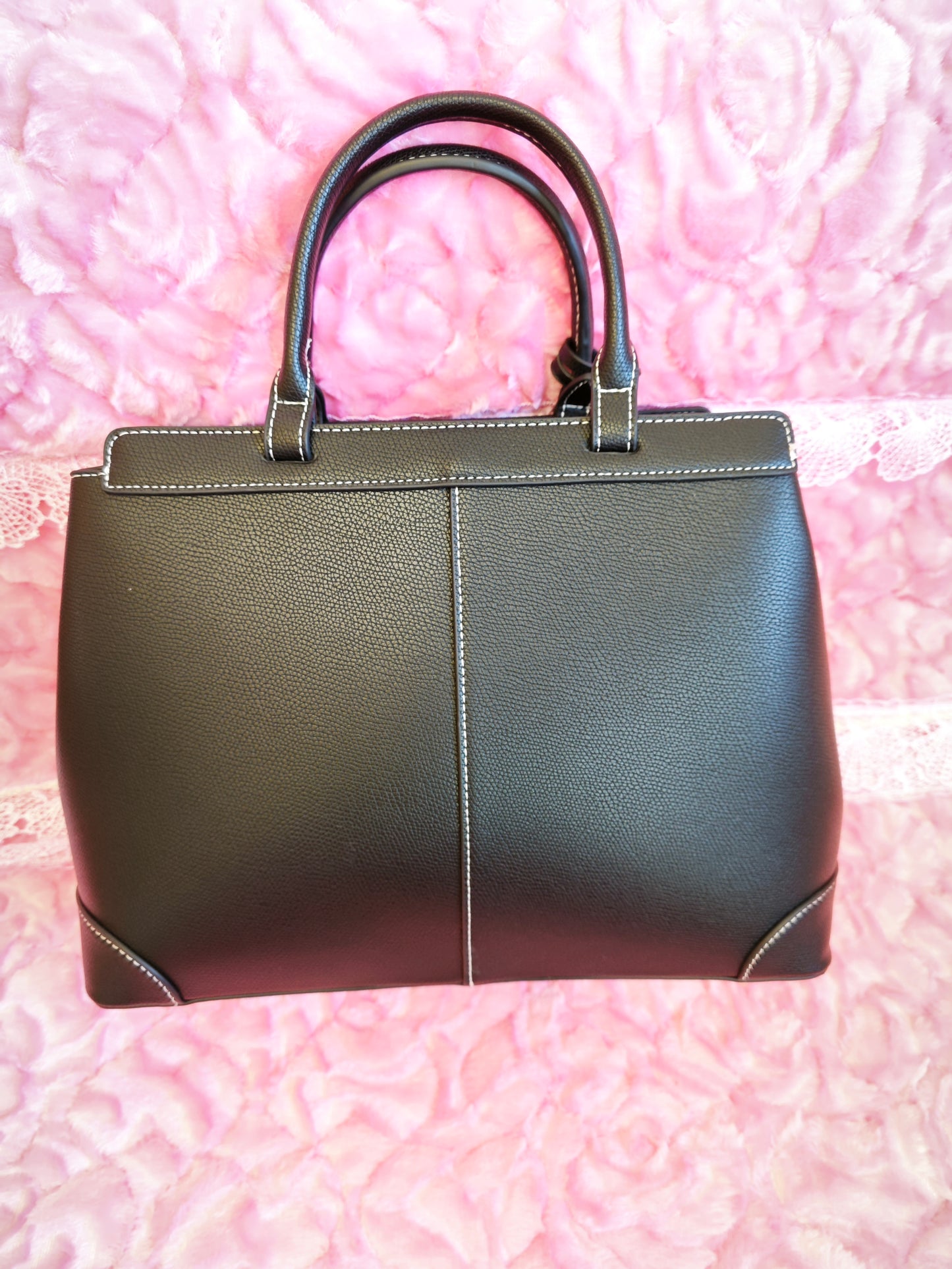 Classic Black Textured Tote Bag
