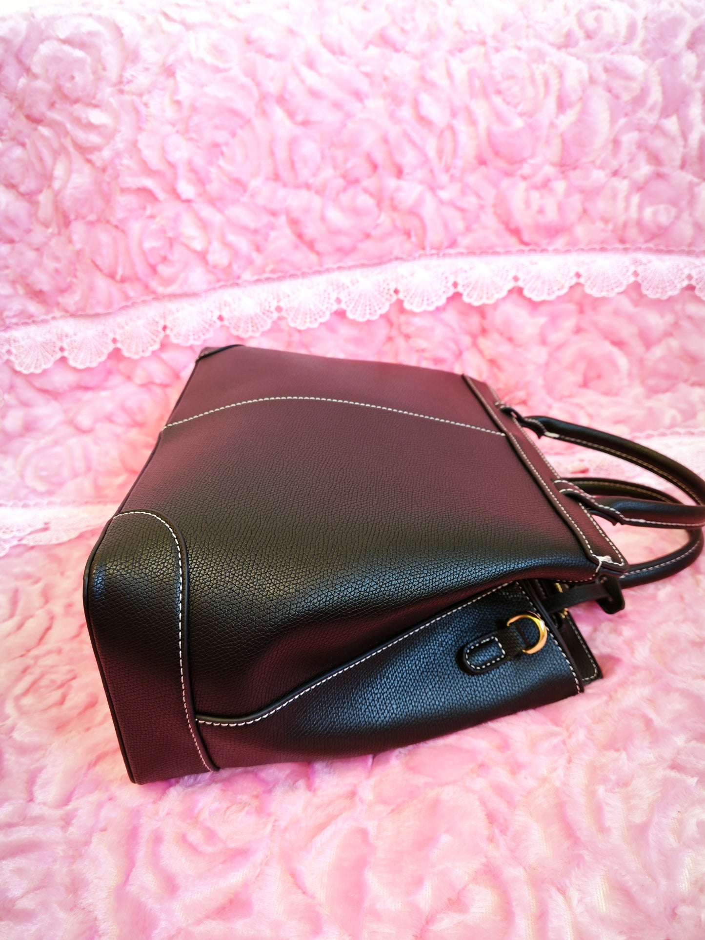 Classic Black Textured Tote Bag