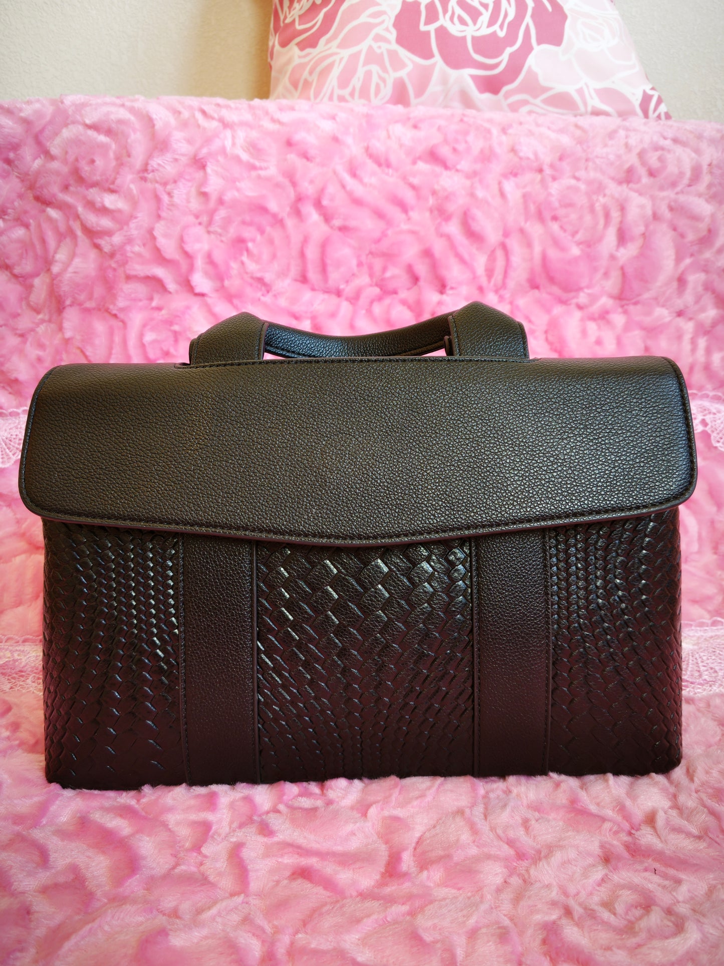 Black Woven Texture Business Tote Bag