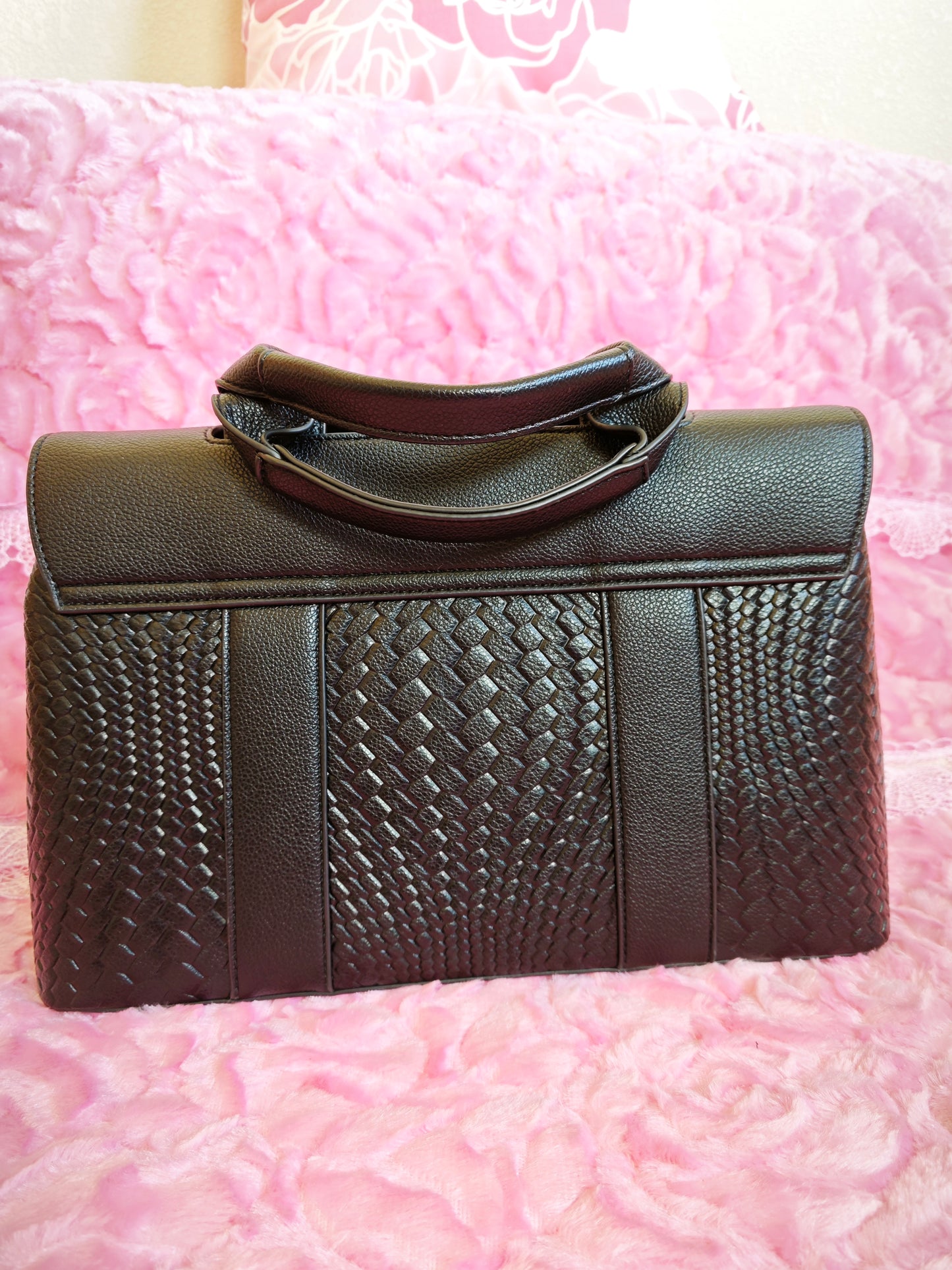 Black Woven Texture Business Tote Bag