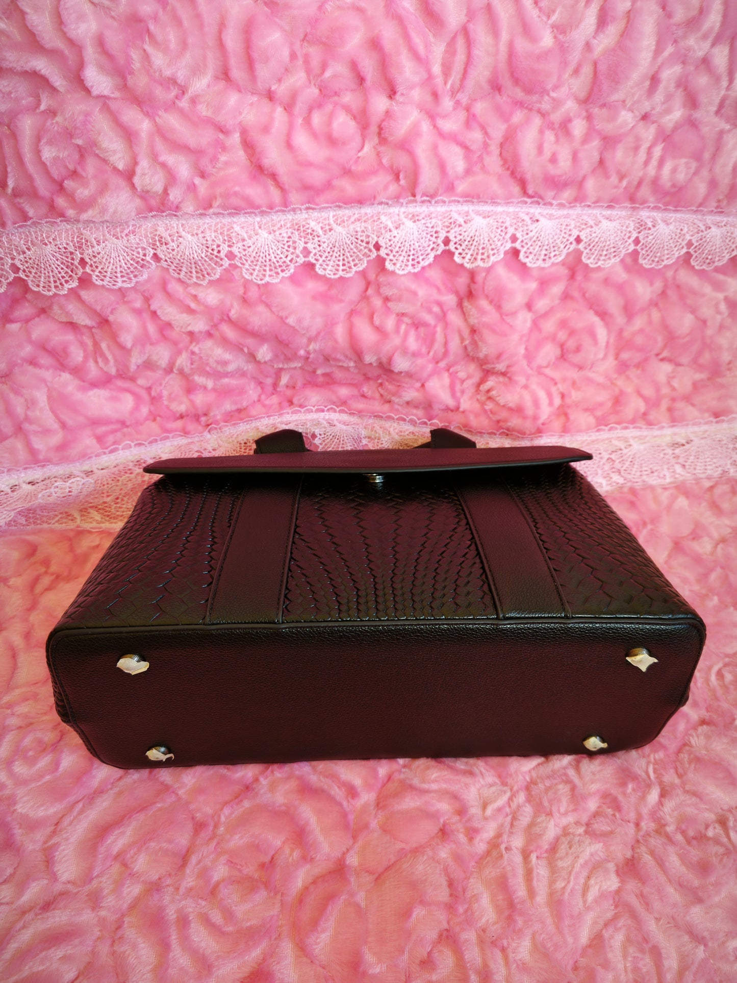 Black Woven Texture Business Tote Bag