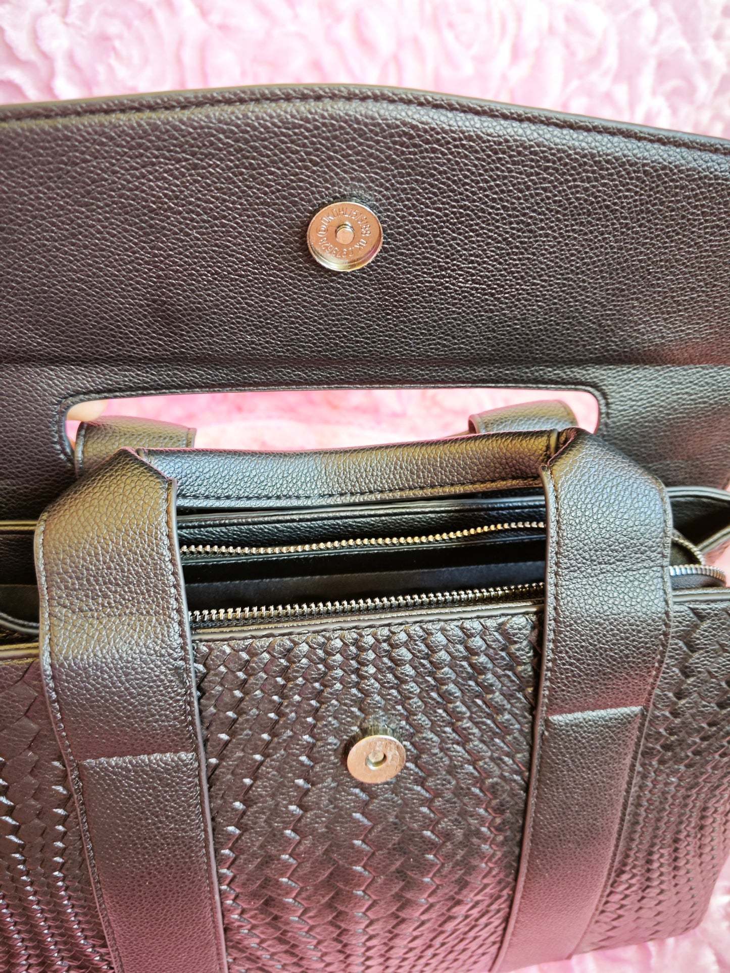 Black Woven Texture Business Tote Bag