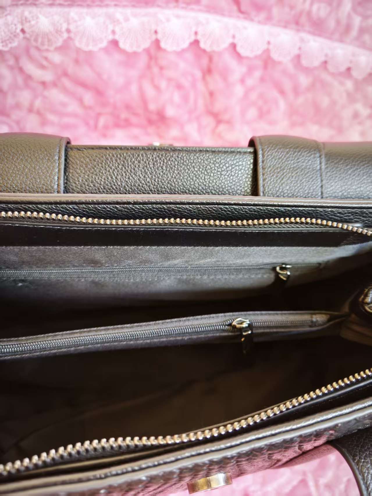 Black Woven Texture Business Tote Bag