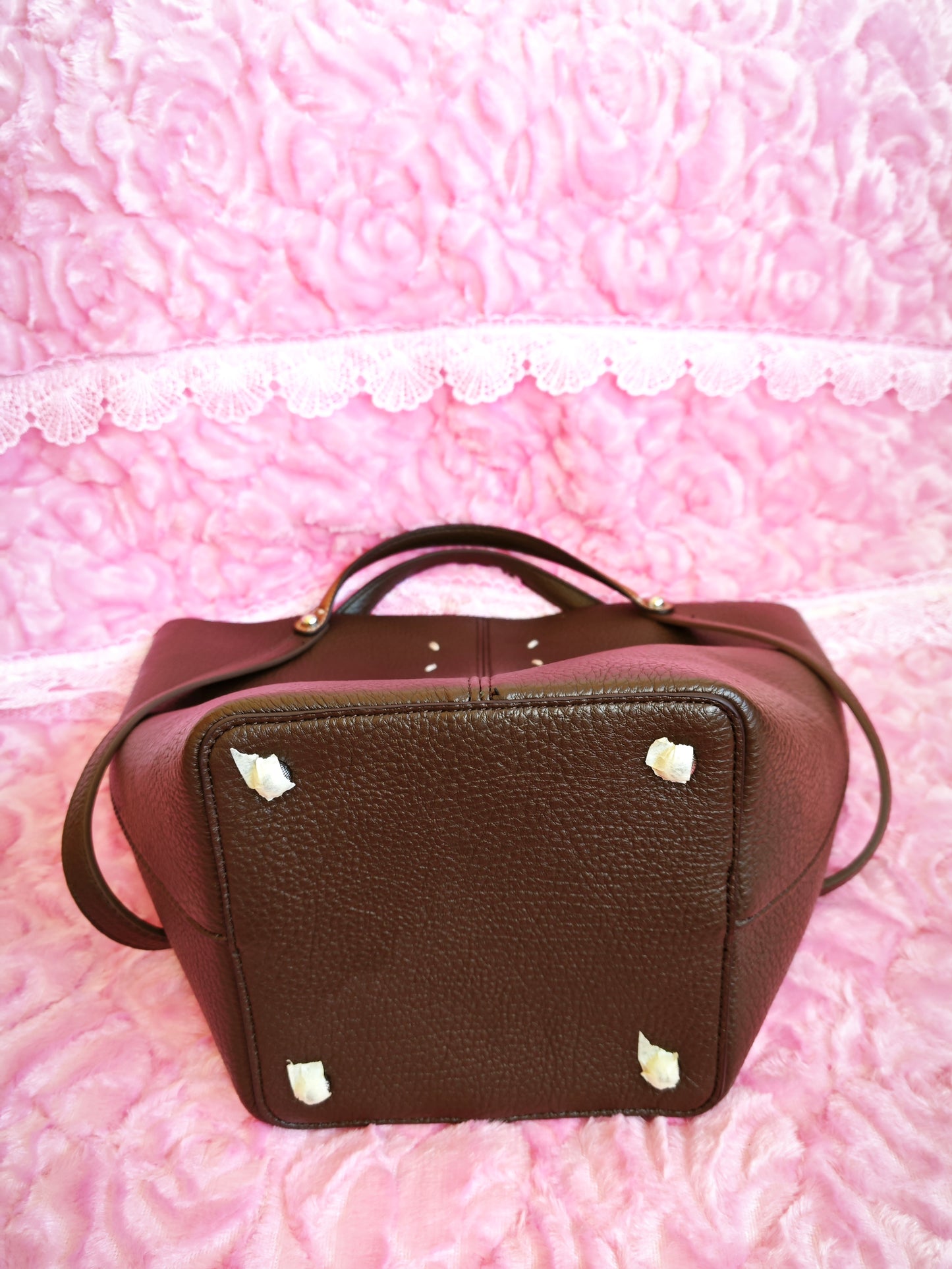 Dark Brown Textured Tote Bag