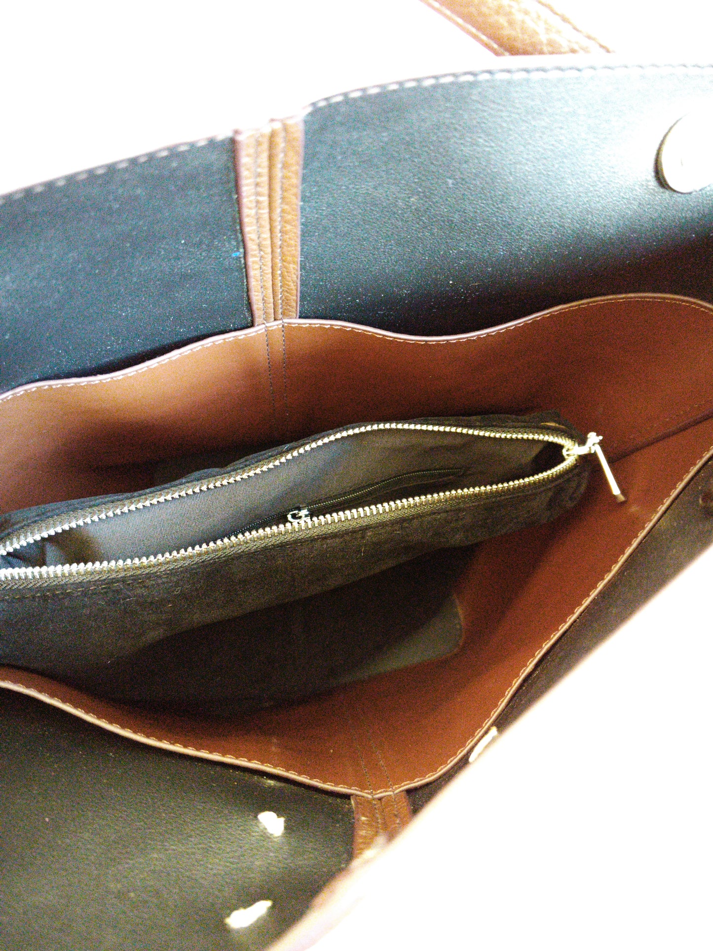 Dark Brown Textured Tote Bag