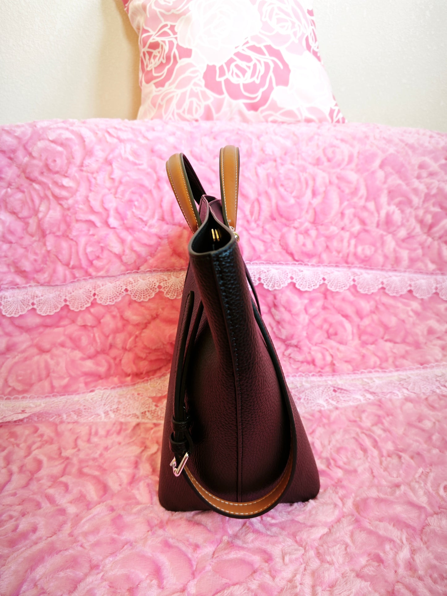 Black Textured Tote Bag