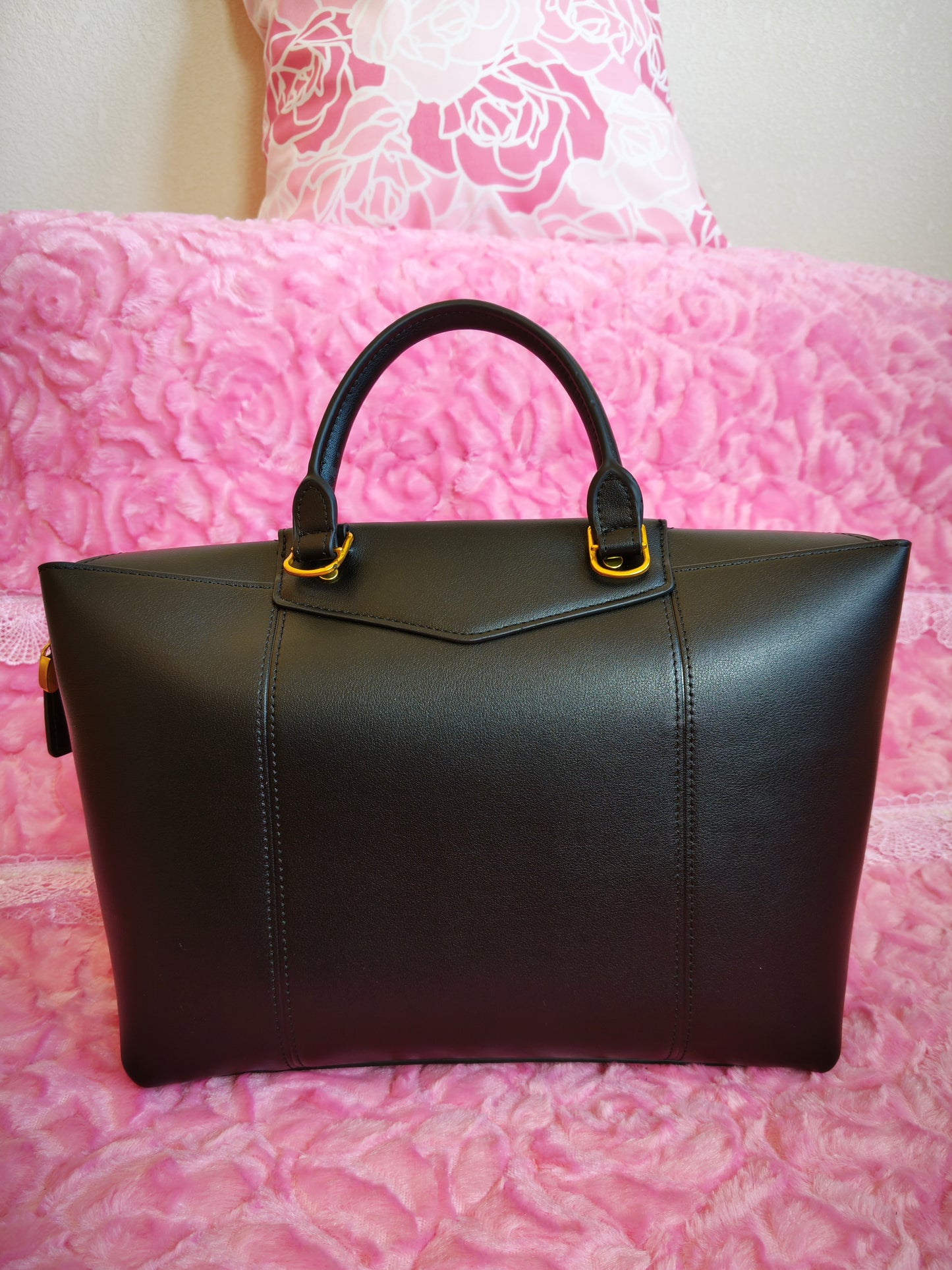 Black Tote with Gold Buckle Bag