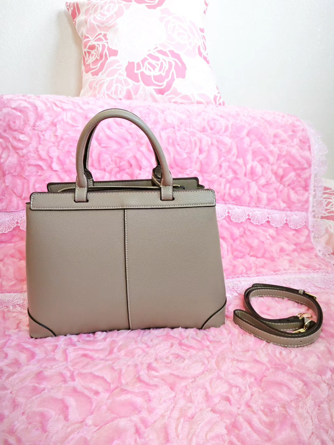 Light Brown Minimalist Textured Tote Bag