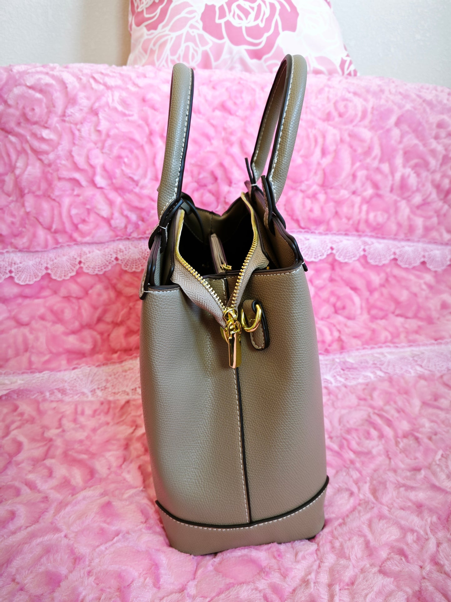 Light Brown Minimalist Textured Tote Bag