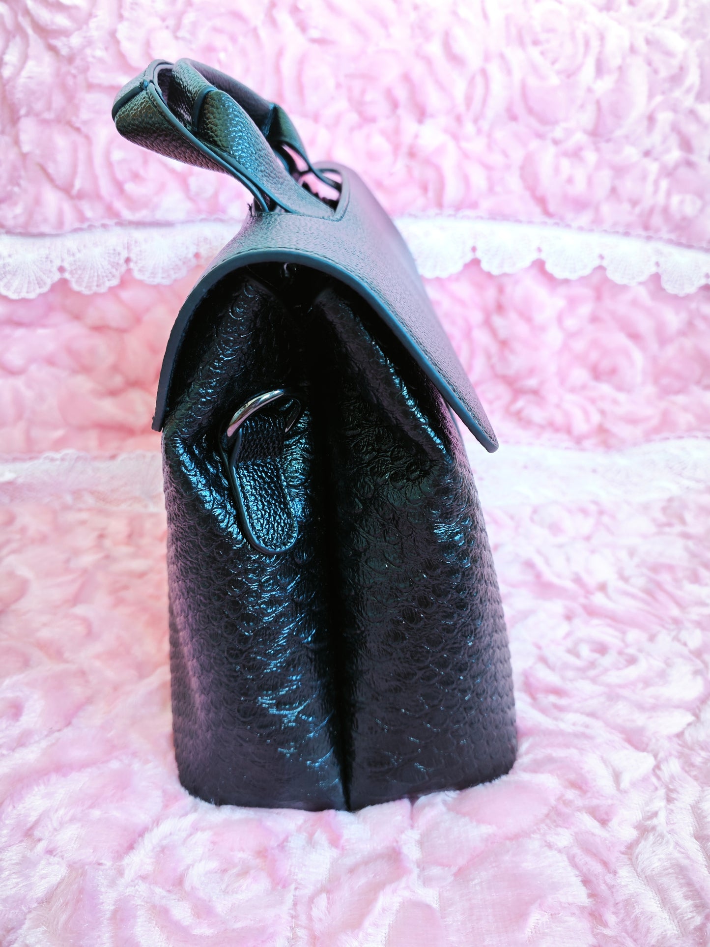 Black Woven Texture Tote Bag