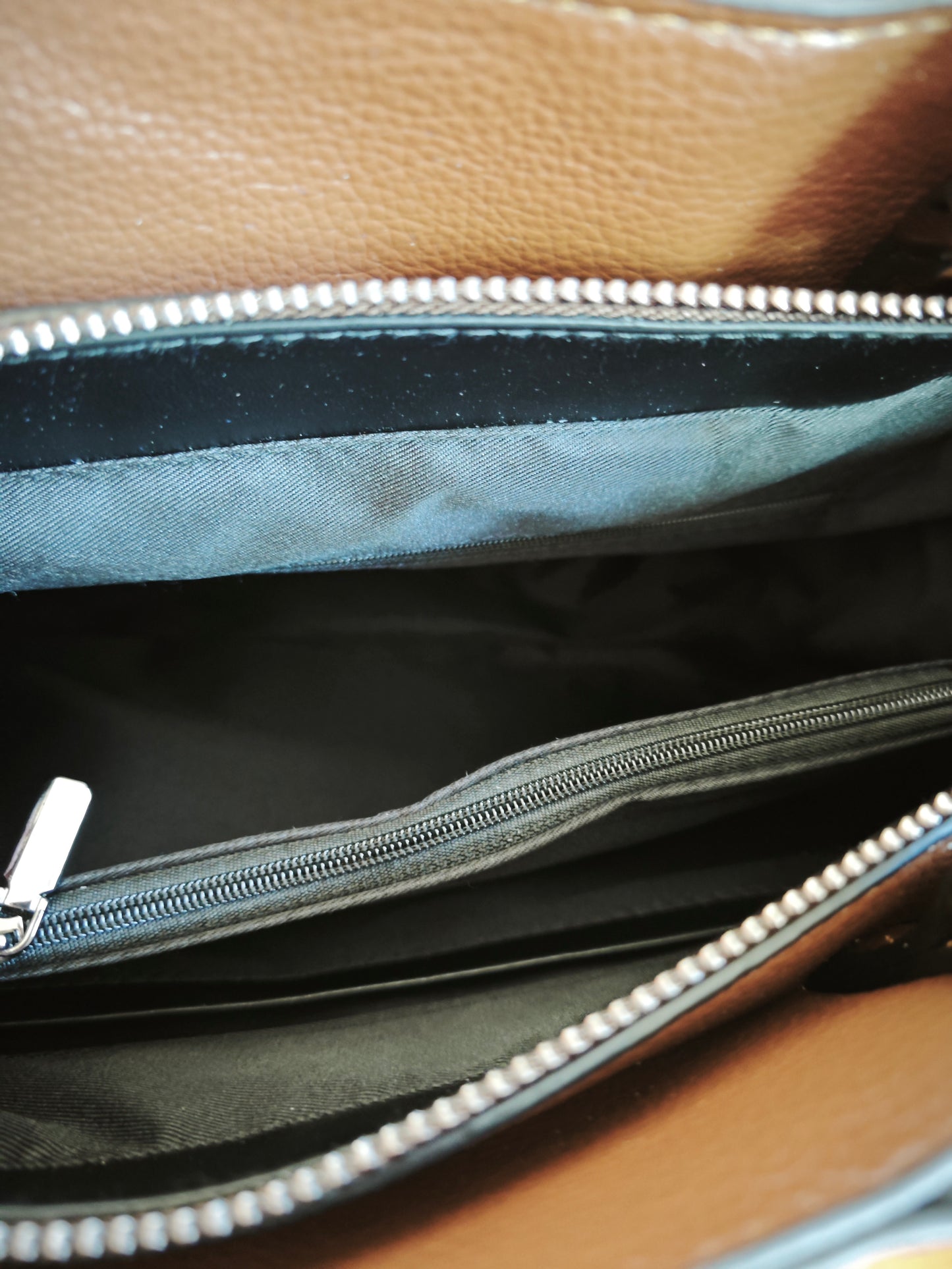 Dark Brown Snake-Print Panel Tote Bag