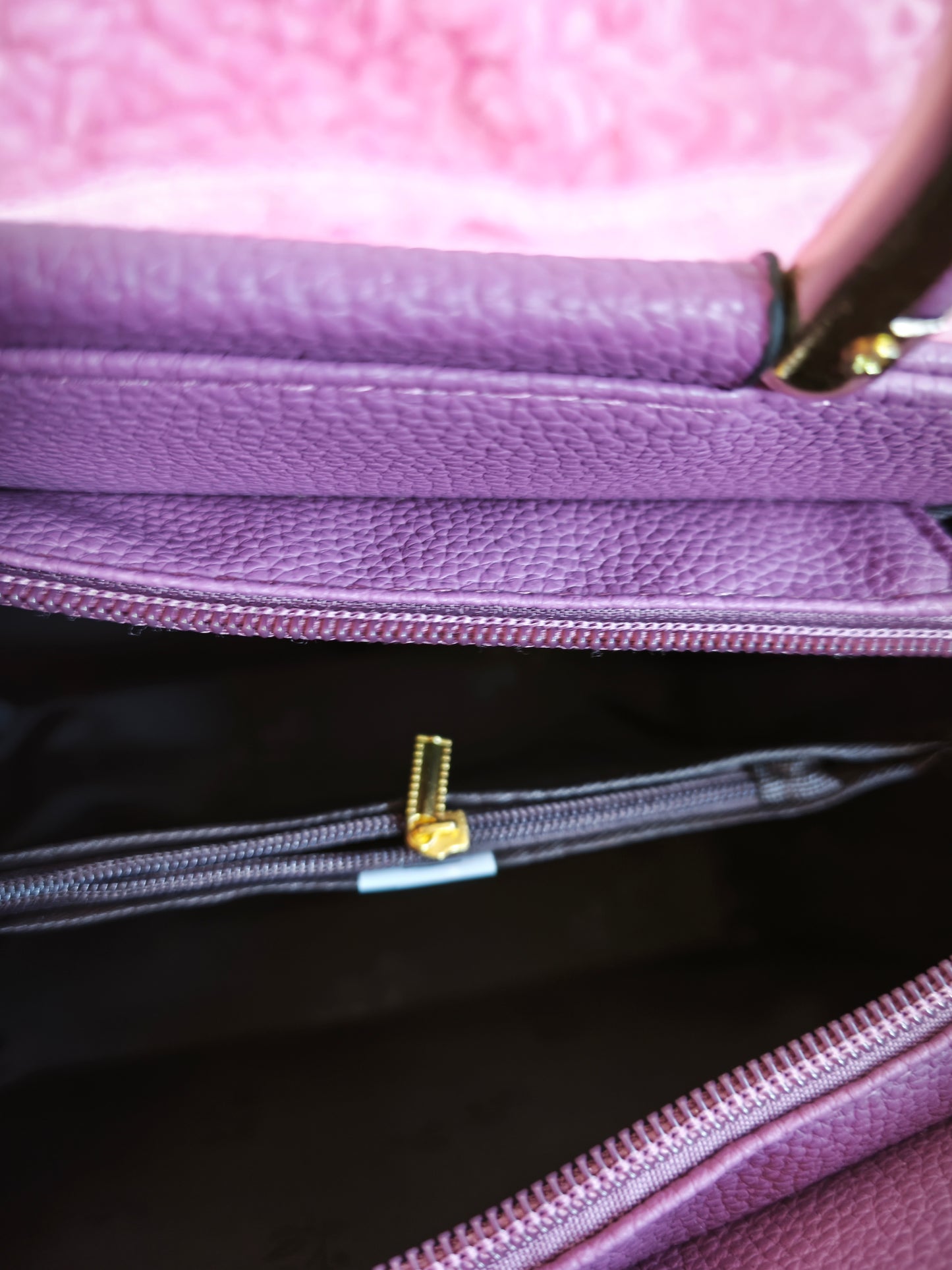 Soft Purple Mini Handbag with Gold Accents