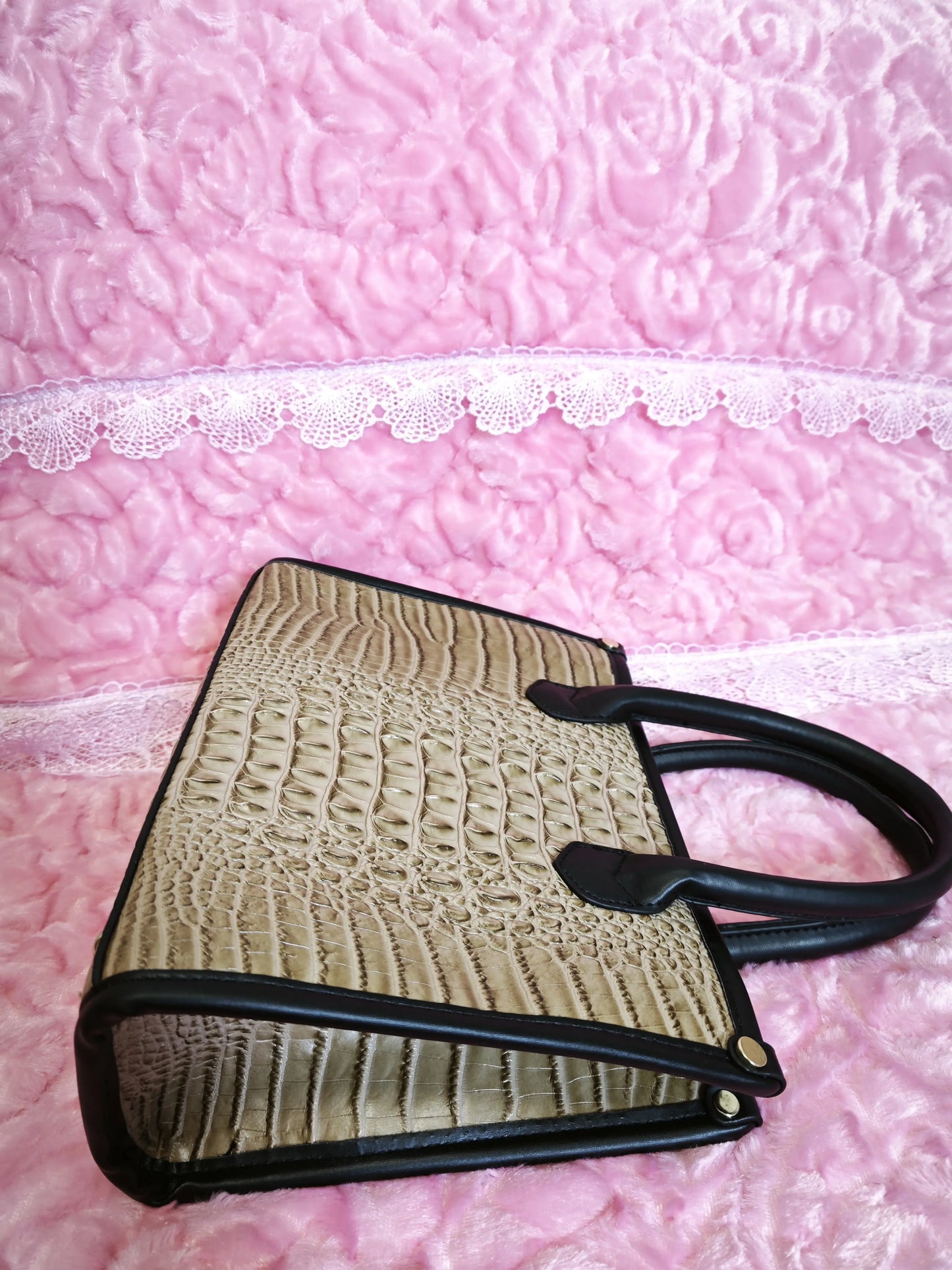 Khaki Gradient Crocodile Texture Mother-Child Tote Bag (M70)