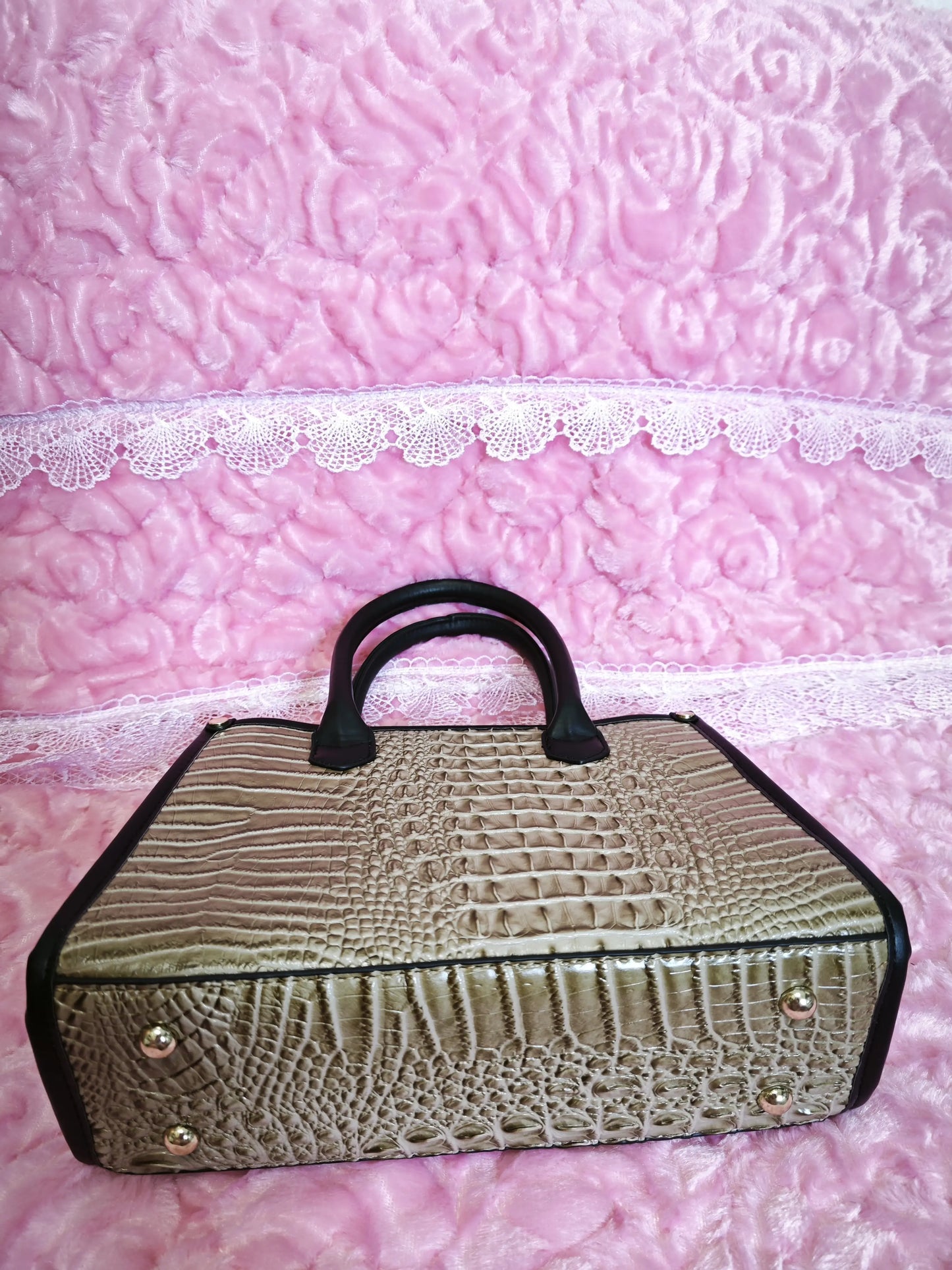 Khaki Gradient Crocodile Texture Mother-Child Tote Bag (M70)