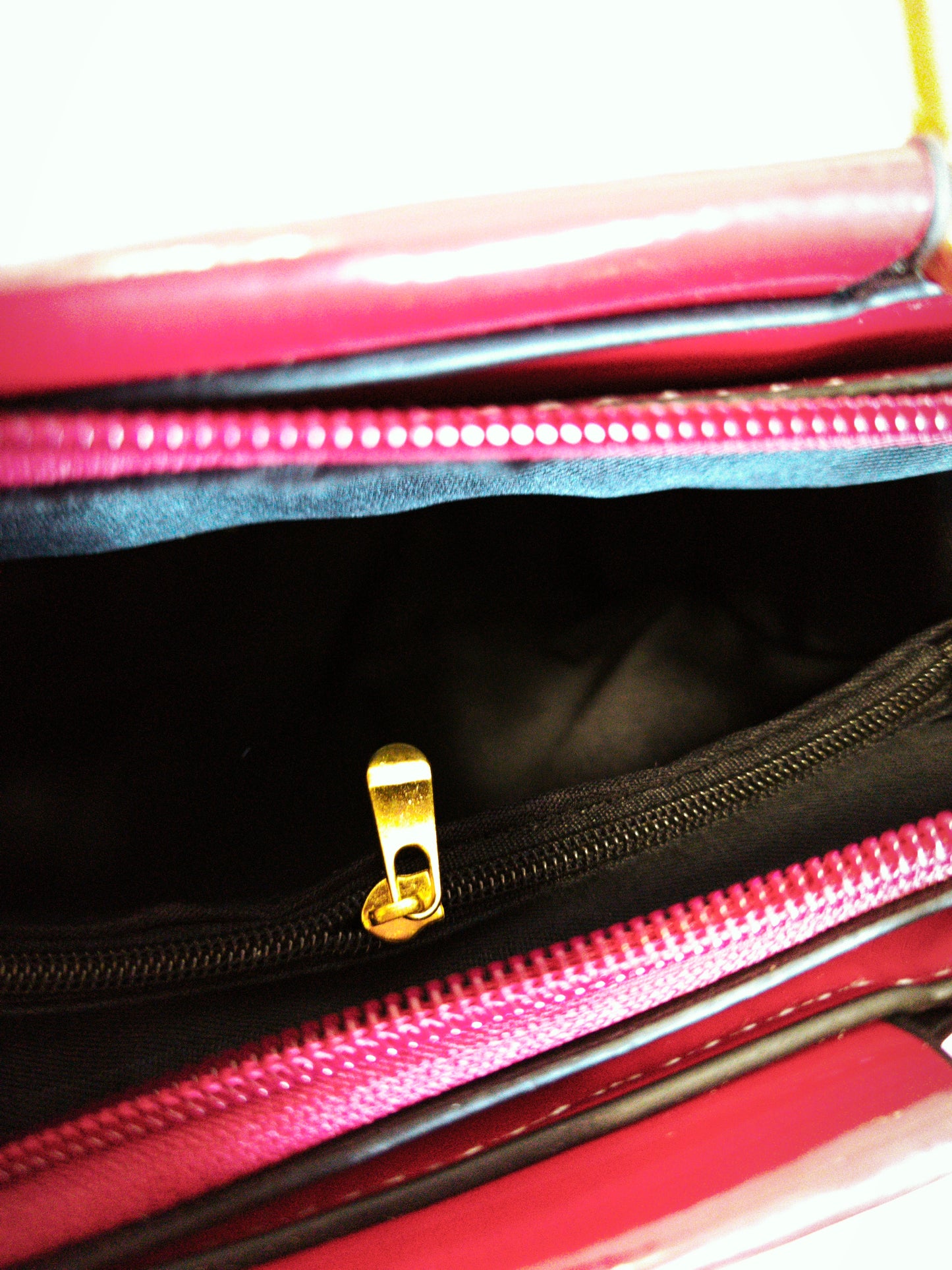 Burgundy Patent Crocodile-Print Mini Handbag with Metal Circular Handle