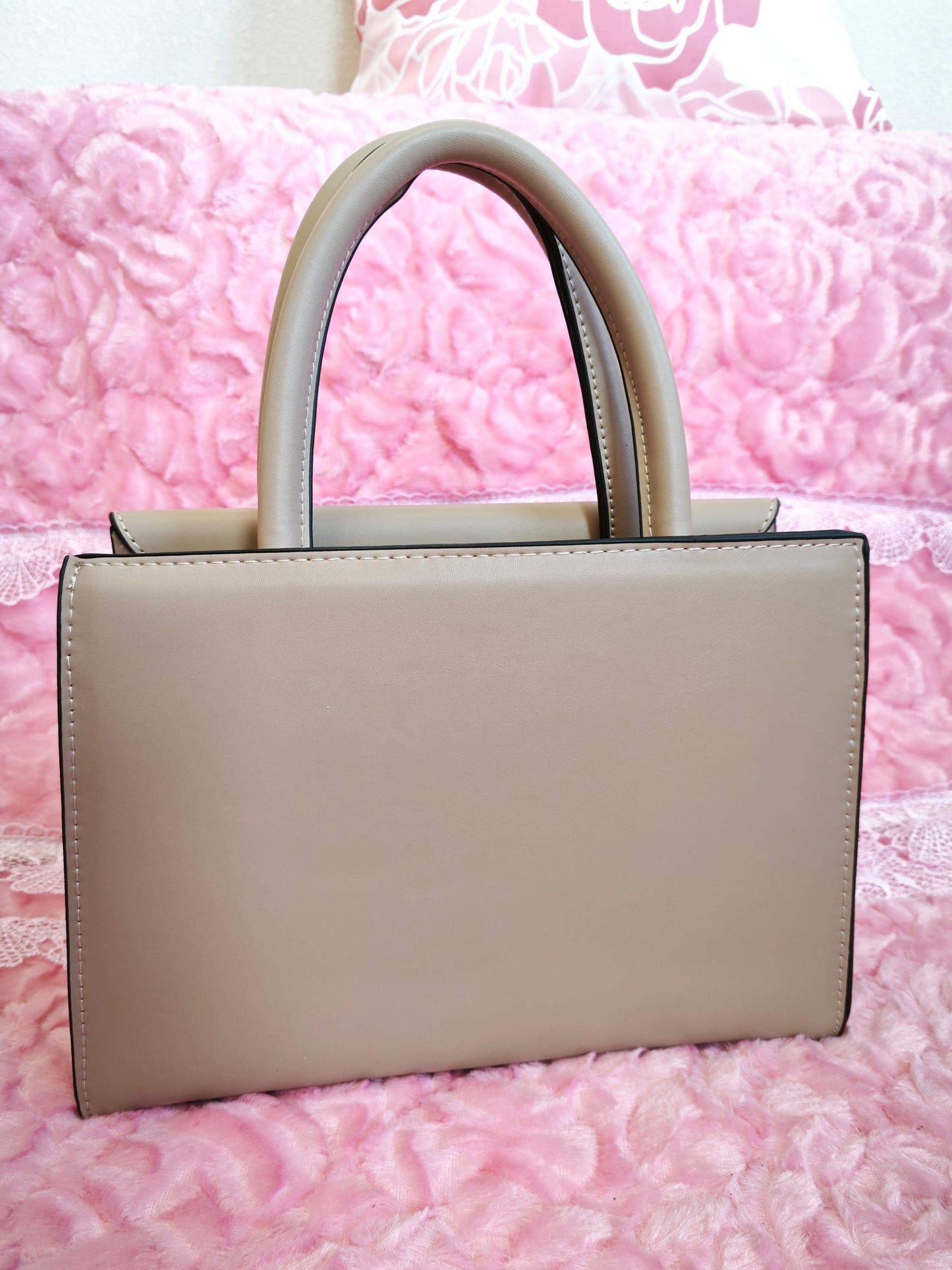 Light Brown Color-Block 2-Piece Handbag