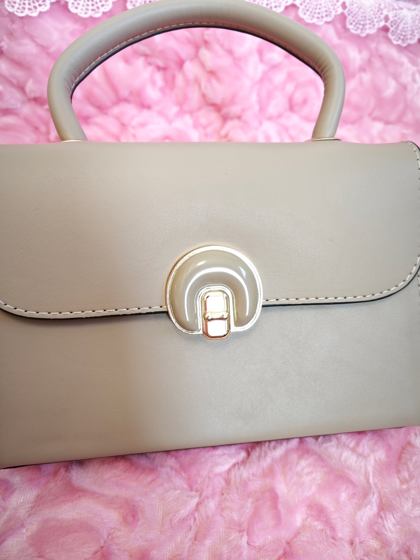Light Brown Color-Block 2-Piece Handbag