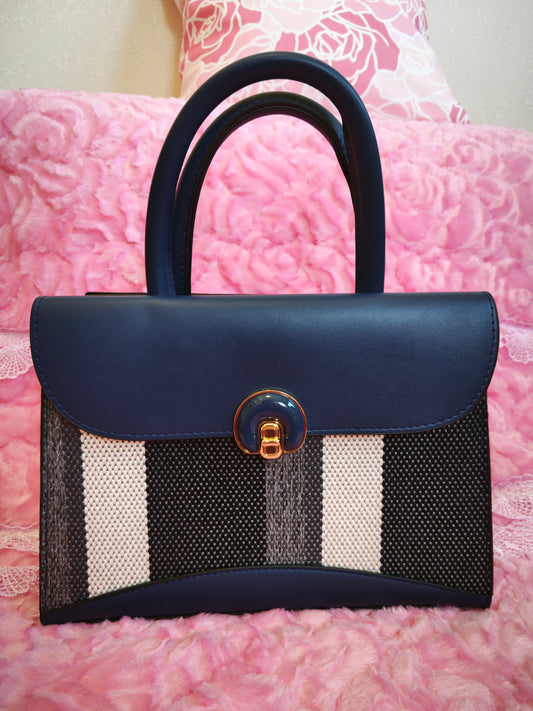 Navy & Stripe 2-Piece Handbag