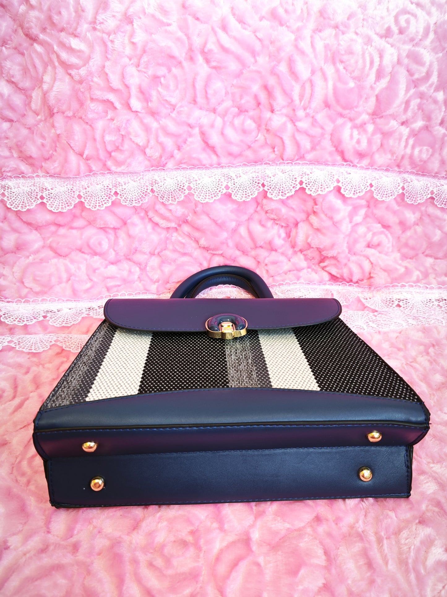 Navy & Stripe 2-Piece Handbag