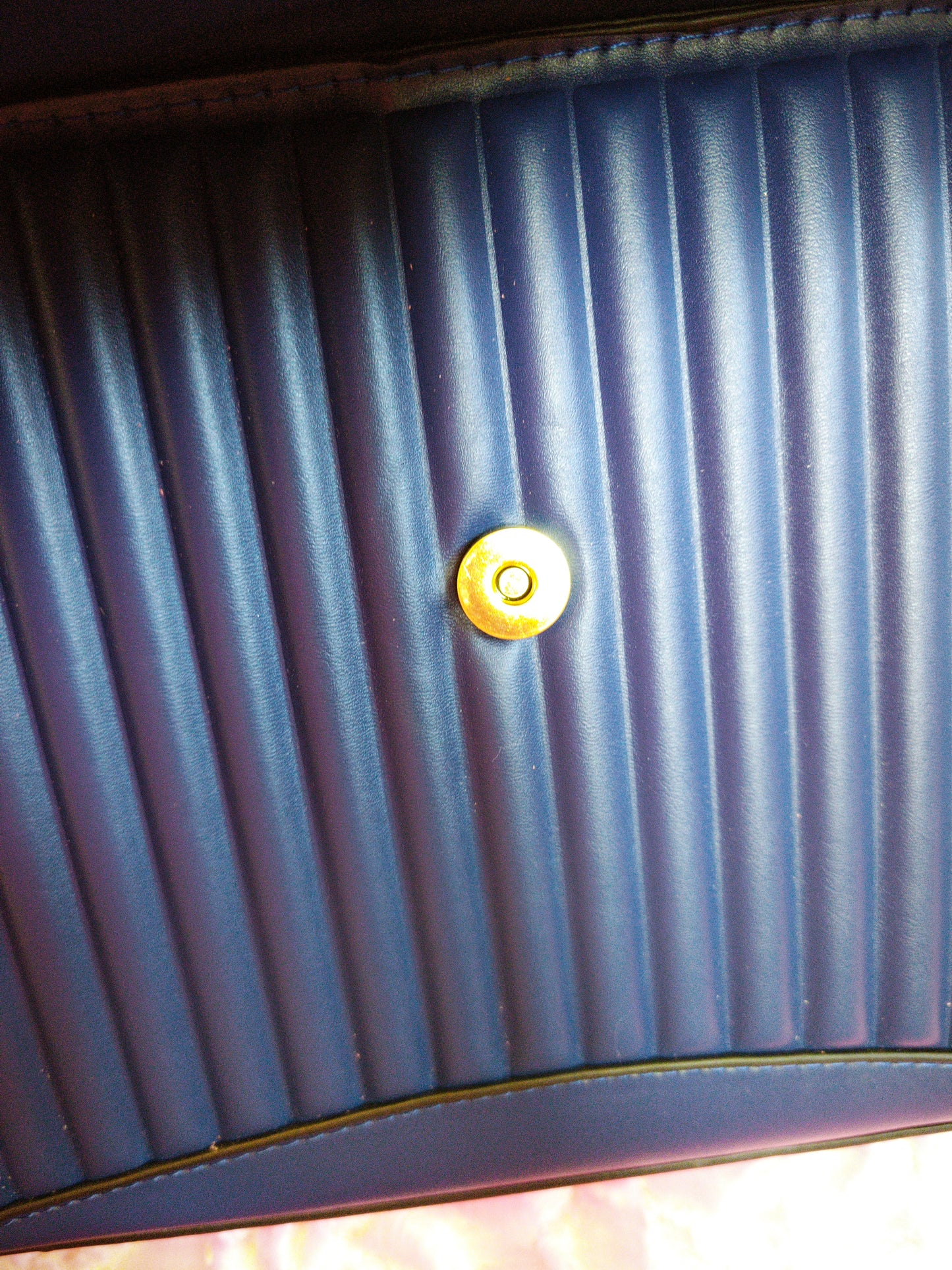 Navy Pleated 2-Piece Handbag