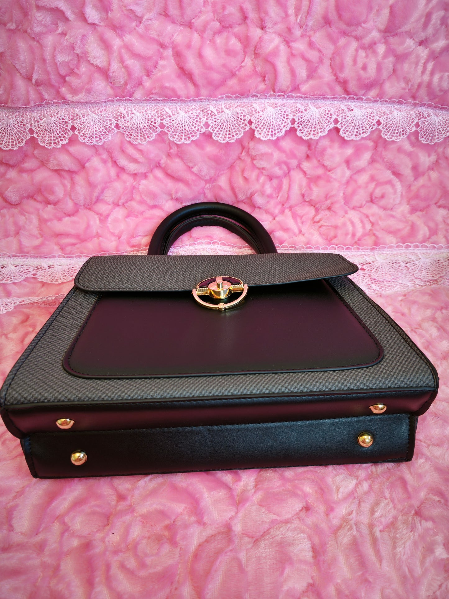 Charcoal & Black 2-Piece Handbag